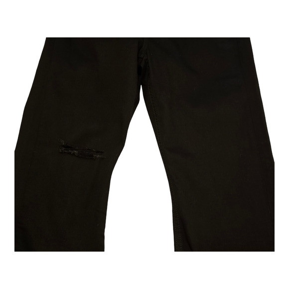 Jen 7 by 7 For All Mankind Jeans Size 10 Black Petite Slim Straight Raw Hem Goth - Picture 10 of 16